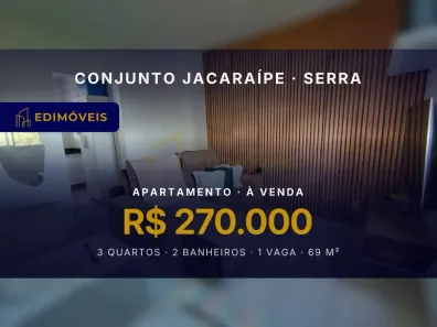 Apartamento com 3 Quartos à venda, 69m² no Conjunto Jacaraípe, Serra