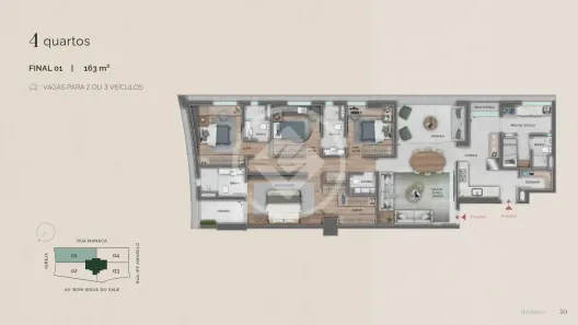 Apartamento com 4 Quartos à venda, 165m² no Vale do Sereno, Nova Lima