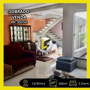 Sobrado com 3 Quartos à venda, 306m² no Cerâmica, São Caetano do Sul