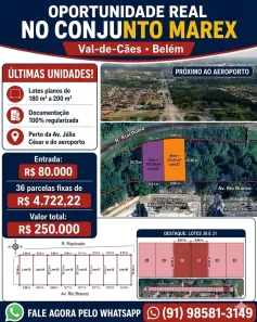 Lote/Terreno à venda, 200m² no Val-de-Cães, Belém