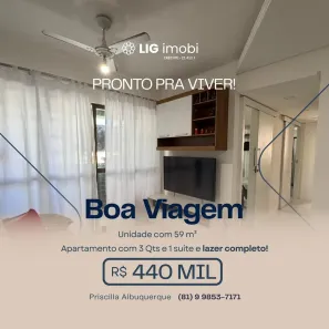 Apartamento com 3 Quartos à venda, 59m² no Boa Viagem, Recife