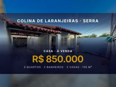 Casa com 3 Quartos à venda, 135m² no Colina de Laranjeiras, Serra