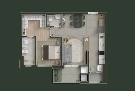 Apartamento com 1 Quarto à venda, 59m² no Mossunguê, Curitiba