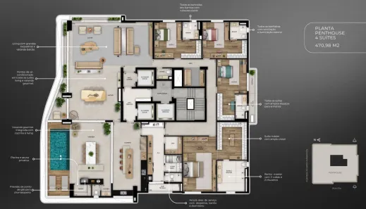 Cobertura com 5 Quartos à venda, 470m² no Setor Marista, Goiânia