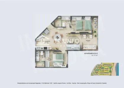 Apartamento com 2 Quartos à venda, 35m² no Centro, Aquiraz