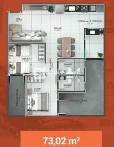 Apartamento com 2 Quartos à venda, 73m² no Loteamento Luizote de Freitas IV, Uberlândia