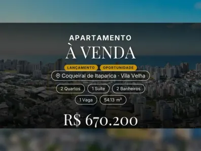 Apartamento com 2 Quartos à venda, 54m² no Coqueiral de Itaparica, Vila Velha