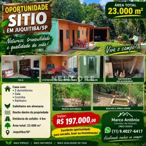 Fazenda/Sítio com 2 Quartos à venda, 85000m² no padeiros, Juquitiba