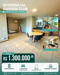Apartamento com 3 Quartos à venda, 129m² no Parque 10 de Novembro, Manaus