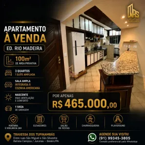 Apartamento com 2 Quartos à venda, 100m² no Jurunas, Belém