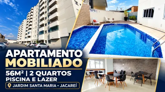 Apartamento com 2 Quartos para alugar, 56m² no Jardim Santa Maria, Jacareí