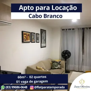 Apartamento com 2 Quartos para alugar, 60m² no Cabo Branco, João Pessoa