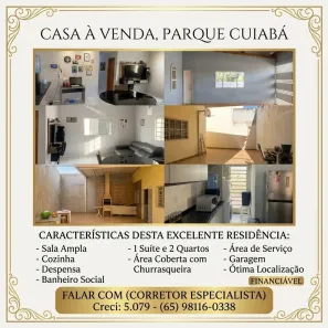 Casa com 3 Quartos à venda, 170m² no Real Parque, Cuiabá