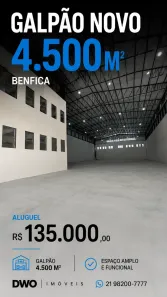 Galpão/Depósito/Armazém para alugar, 4500m² no Benfica, Rio de Janeiro