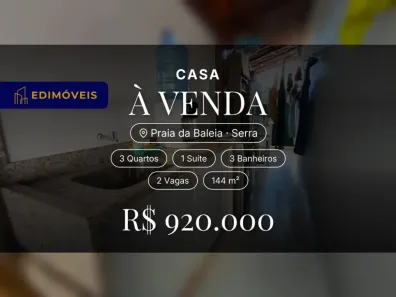 Casa com 3 Quartos à venda, 144m² no Praia da Baleia, Serra