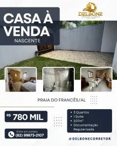 Casa com 3 Quartos à venda, 207m² no Loteamento Luar do Frances, Marechal Deodoro