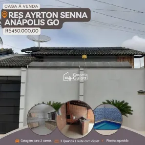 Casa com 3 Quartos à venda, 135m² no Residencial Ayrton Senna, Anápolis