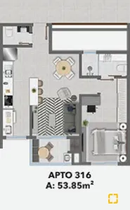 Apartamento com 1 Quarto à venda, 54m² no Jurerê, Florianópolis