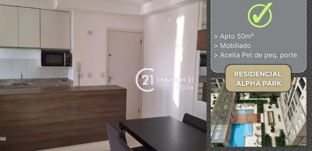 Apartamento com 1 Quarto para alugar, 50m² no Sítio Tamboré Alphaville, Barueri