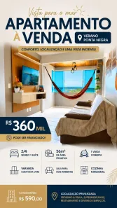 Apartamento com 2 Quartos à venda, 56m² no Ponta Negra, Natal