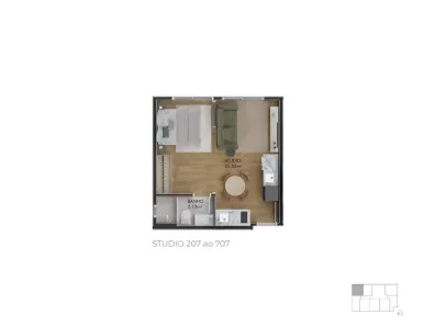 Apartamento com 1 Quarto à venda, 32m² no Centro, Florianópolis