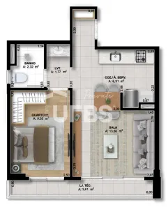 Apartamento com 1 Quarto à venda, 43m² no Setor Marista, Goiânia
