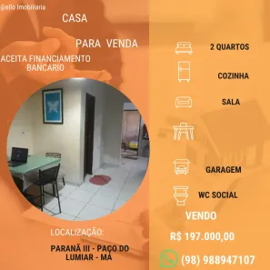 Casa com 2 Quartos à venda, 240m² no Maiobão, Paço do Lumiar
