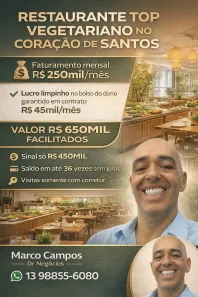 Ponto Comercial à venda, 300m² no Centro, Santos
