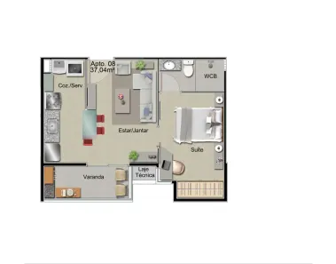 Apartamento com 1 Quarto à venda, 37m² no Pajuçara, Maceió