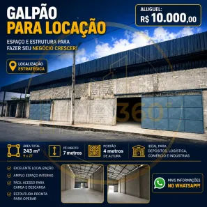 Galpão/Depósito/Armazém para alugar, 243m² no Cidade Nova, Manaus