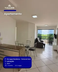 Apartamento com 2 Quartos para alugar, 86m² no Ponta do Farol, São Luís