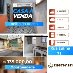 Casa com 2 Quartos à venda, 70m² no Coelho da Rocha, São João de Meriti