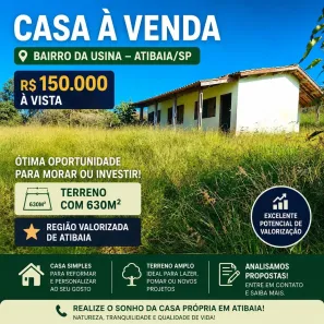 Fazenda/Sítio com 2 Quartos à venda, 630m² no Recreio São Vicente, Atibaia