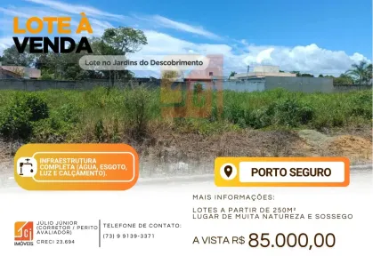 Lote/Terreno à venda, 250m² no Porto Seguro, Porto Seguro