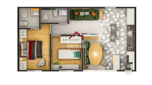 Apartamento com 2 Quartos à venda, 54m² no Campo Grande, Santos