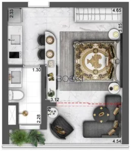 Apartamento com 1 Quarto à venda, 28m² no Moema, São Paulo