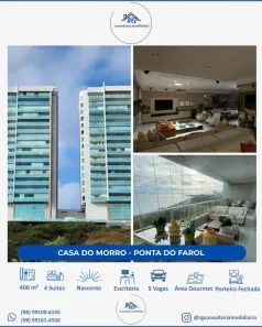 Apartamento com 5 Quartos à venda, 400m² no Ponta do Farol, São Luís