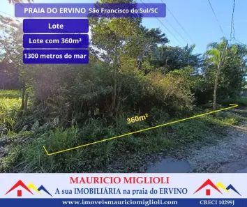 Lote/Terreno à venda, 360m² no Praia do Ervino, São Francisco do Sul