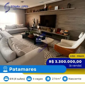Apartamento com 4 Quartos à venda, 276m² no Patamares, Salvador
