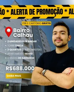 Apartamento com 3 Quartos à venda, 90m² no Turu, São Luís