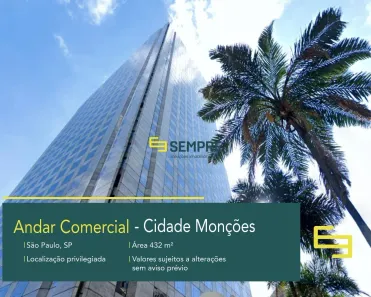 Imóvel Comercial para alugar, 432m² no Cidade Monções, São Paulo