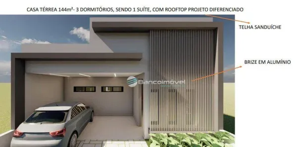 Casa de Condomínio com 3 Quartos à venda, 144m² no Parque Brasil 500, Paulínia