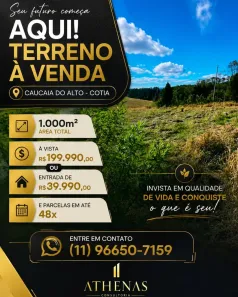 Lote/Terreno à venda, 1000m² no dos Mendes (Caucaia do Alto), Cotia