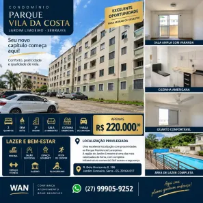 Apartamento com 2 Quartos à venda, 45m² no Jardim Limoeiro, Serra