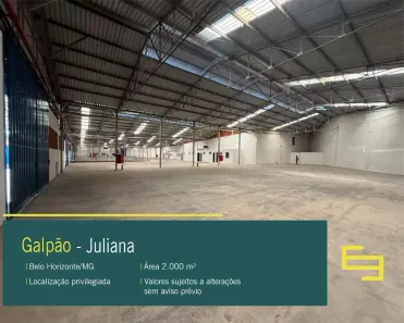 Galpão/Depósito/Armazém para alugar, 2000m² no Juliana, Belo Horizonte