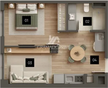 Apartamento com 1 Quarto à venda, 55m² no Planalto, Gramado