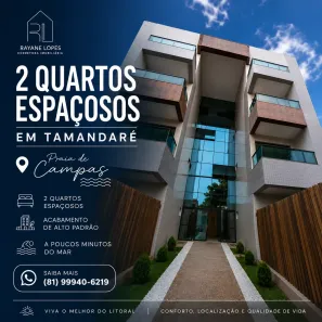 Apartamento com 2 Quartos à venda, 70m² no Tamandaré, Praia de Tamandaré
