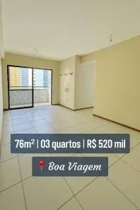 Apartamento com 3 Quartos à venda, 76m² no Boa Viagem, Recife