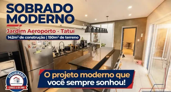 Sobrado com 3 Quartos à venda, 141m² no Jardim Aeroporto, Tatuí