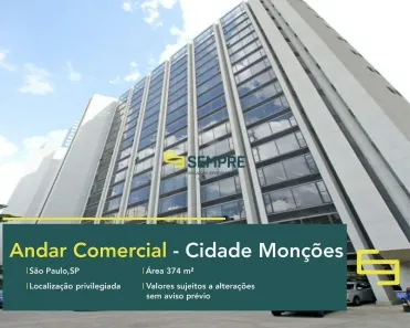 Imóvel Comercial para alugar, 375m² no Cidade Monções, São Paulo